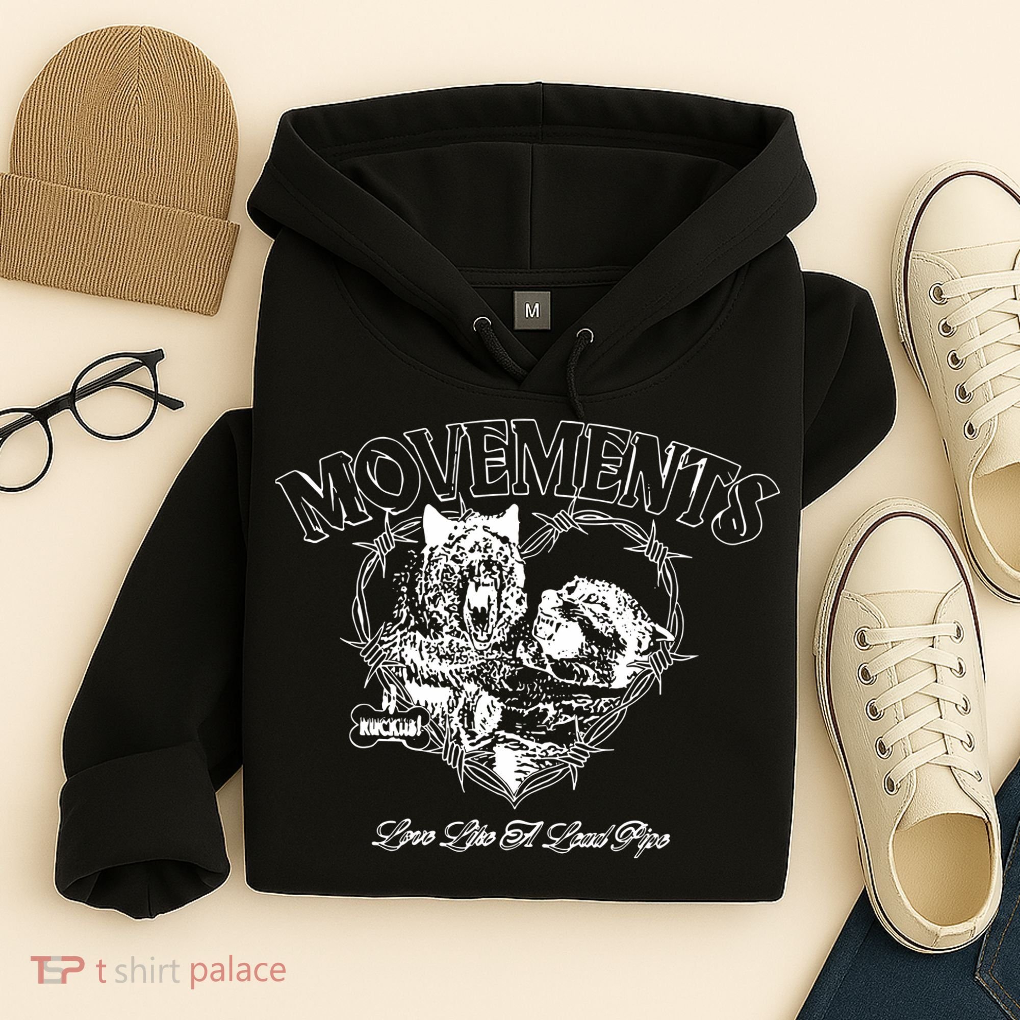 Movements Love Like A Lead Pipe Wolf Hoodie