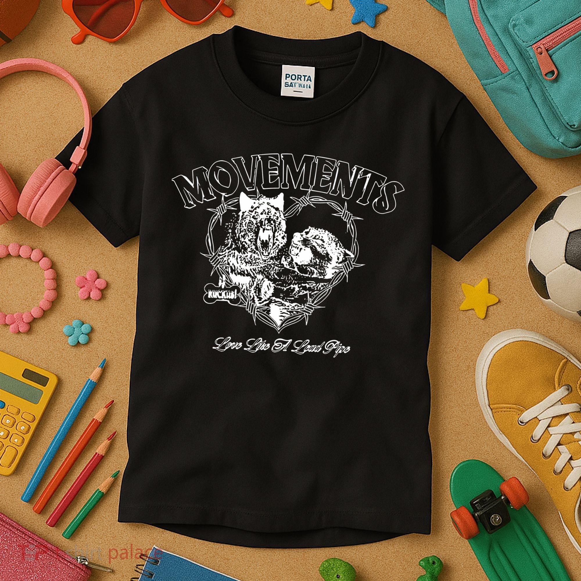 Movements Love Like A Lead Pipe Wolf Kids T-Shirt