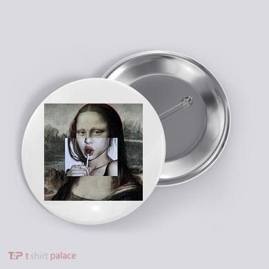 Mona Lisa Lollipop Button