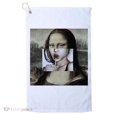 Mona Lisa Lollipop Golf Towel