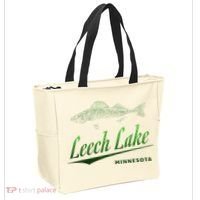 Minnesota Leech Lake With Walleye Fisherman Fishing Tote Bag thumb 2