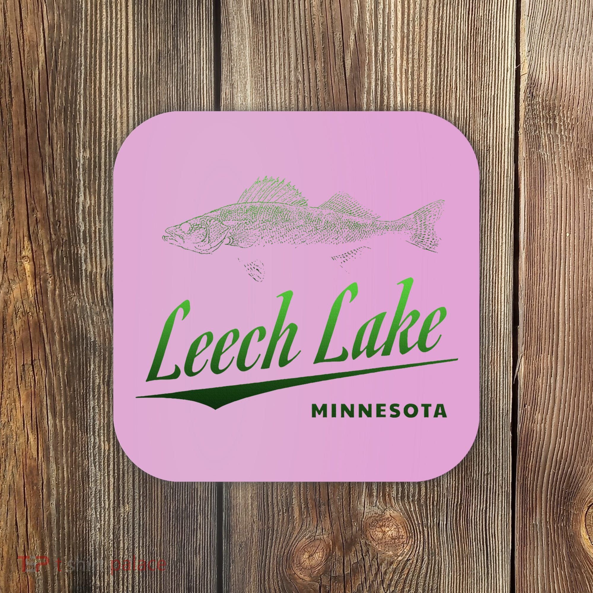 Minnesota Leech Lake With Walleye Fisherman Fishing Coaster