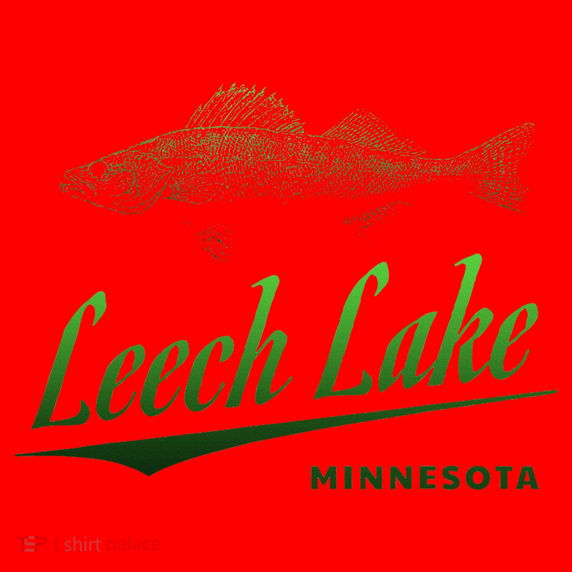 Minnesota Leech Lake With Walleye Fisherman Fishing Santa Hat