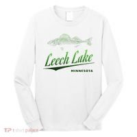 Minnesota Leech Lake With Walleye Fisherman Fishing Long Sleeve Shirt thumb 0