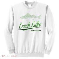 Minnesota Leech Lake With Walleye Fisherman Fishing Sweatshirt thumb 0