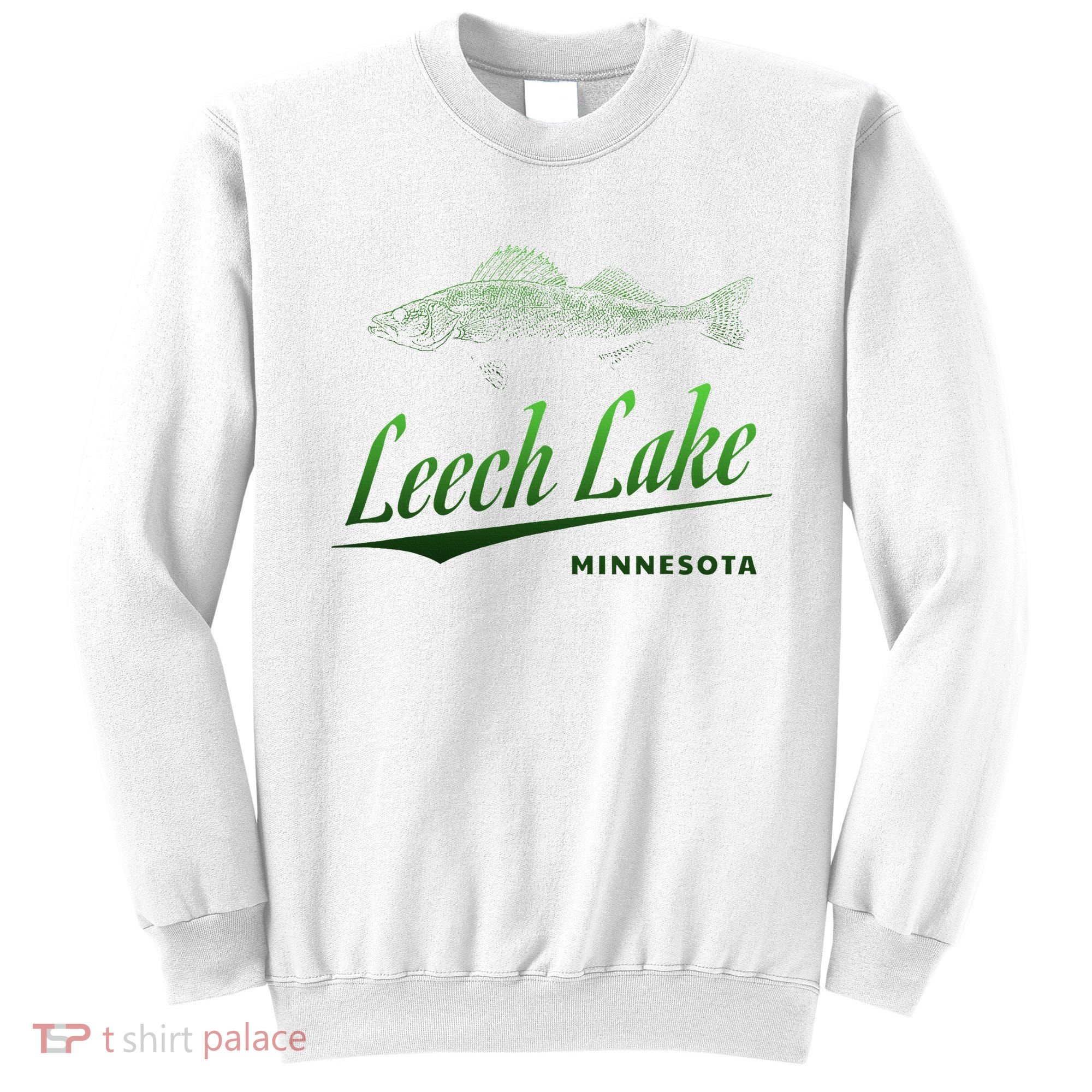 Minnesota Leech Lake With Walleye Fisherman Fishing Sweatshirt