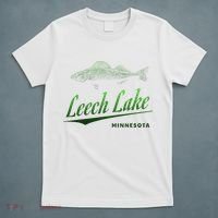 Minnesota Leech Lake With Walleye Fisherman Fishing T-Shirt thumb 5