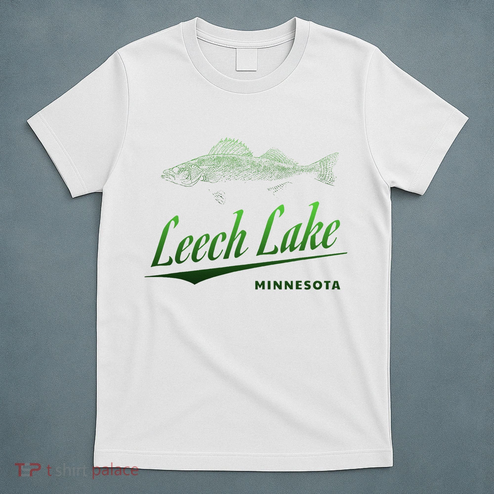 Minnesota Leech Lake With Walleye Fisherman Fishing T-Shirt