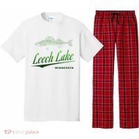 Minnesota Leech Lake With Walleye Fisherman Fishing Pajama Set thumb 0
