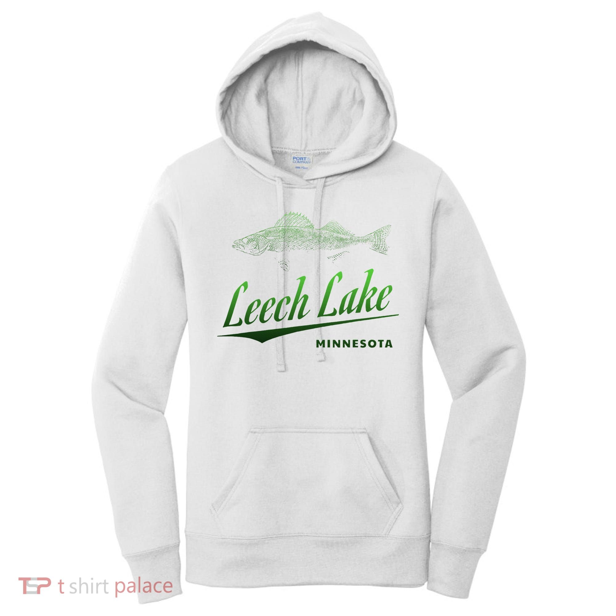 Minnesota Leech Lake With Walleye Fisherman Fishing Women's Hoodie