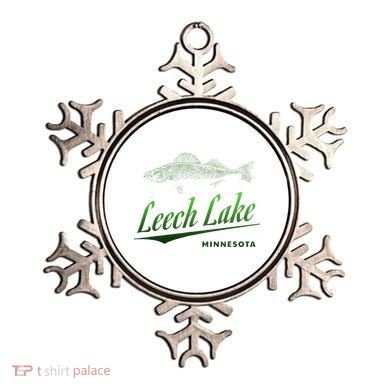 Minnesota Leech Lake With Walleye Fisherman Fishing Ornament
