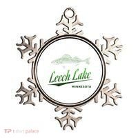 Minnesota Leech Lake With Walleye Fisherman Fishing Ornament thumb 0