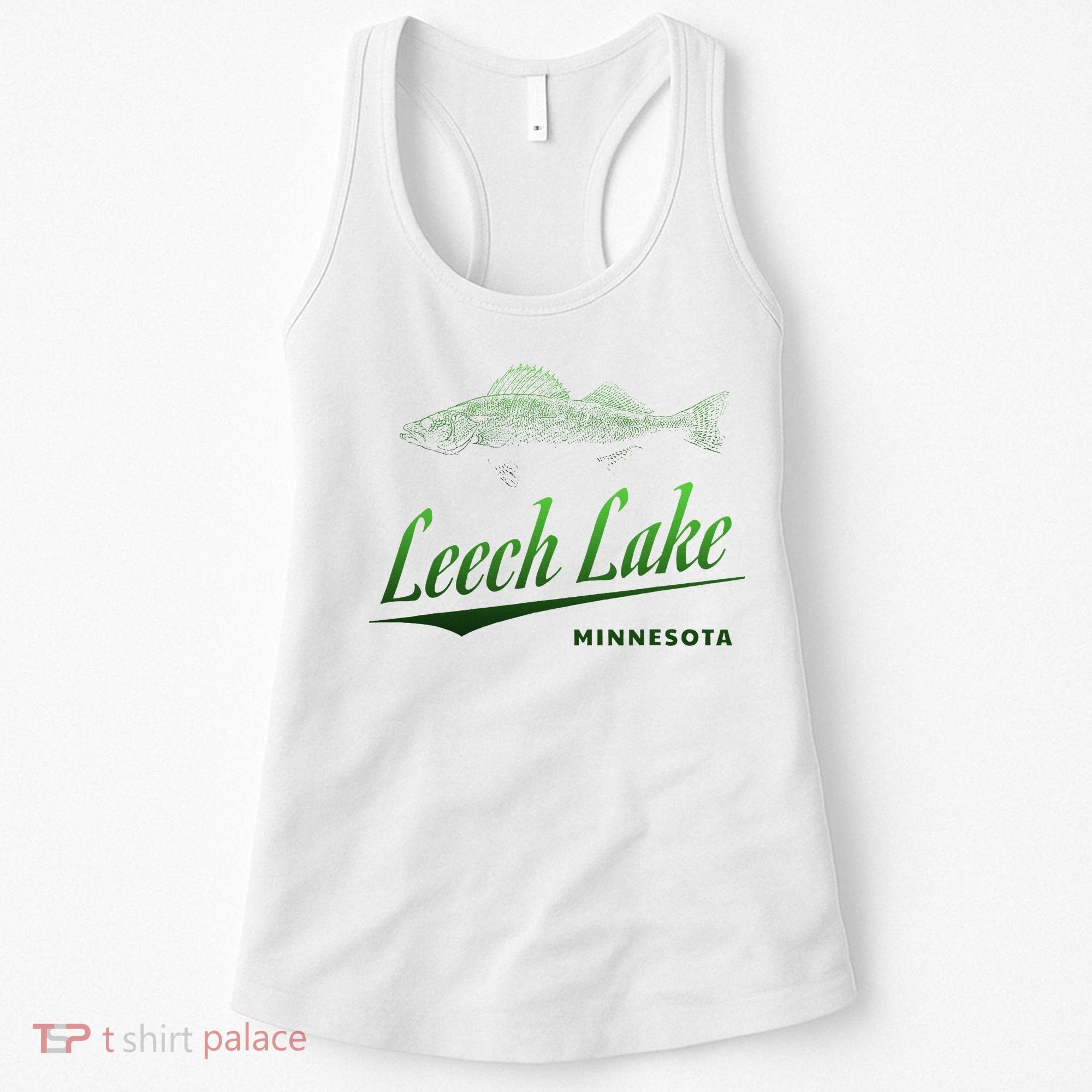 Minnesota Leech Lake With Walleye Fisherman Fishing Women's Tank Top