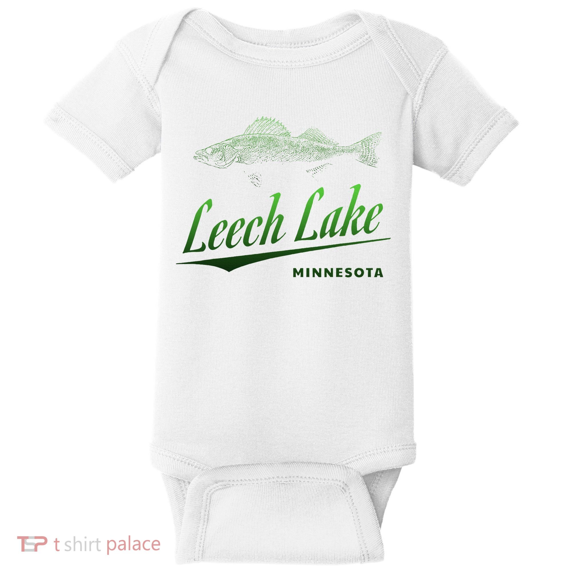 Minnesota Leech Lake With Walleye Fisherman Fishing Baby Bodysuit