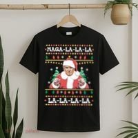 Maga La La La La La La La Funny Trump Ugly Christmas T-Shirt thumb 2