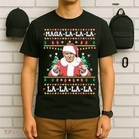 Maga La La La La La La La Funny Trump Ugly Christmas T-Shirt thumb 6