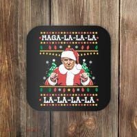 Maga La La La La La La La Funny Trump Ugly Christmas Coaster thumb 0