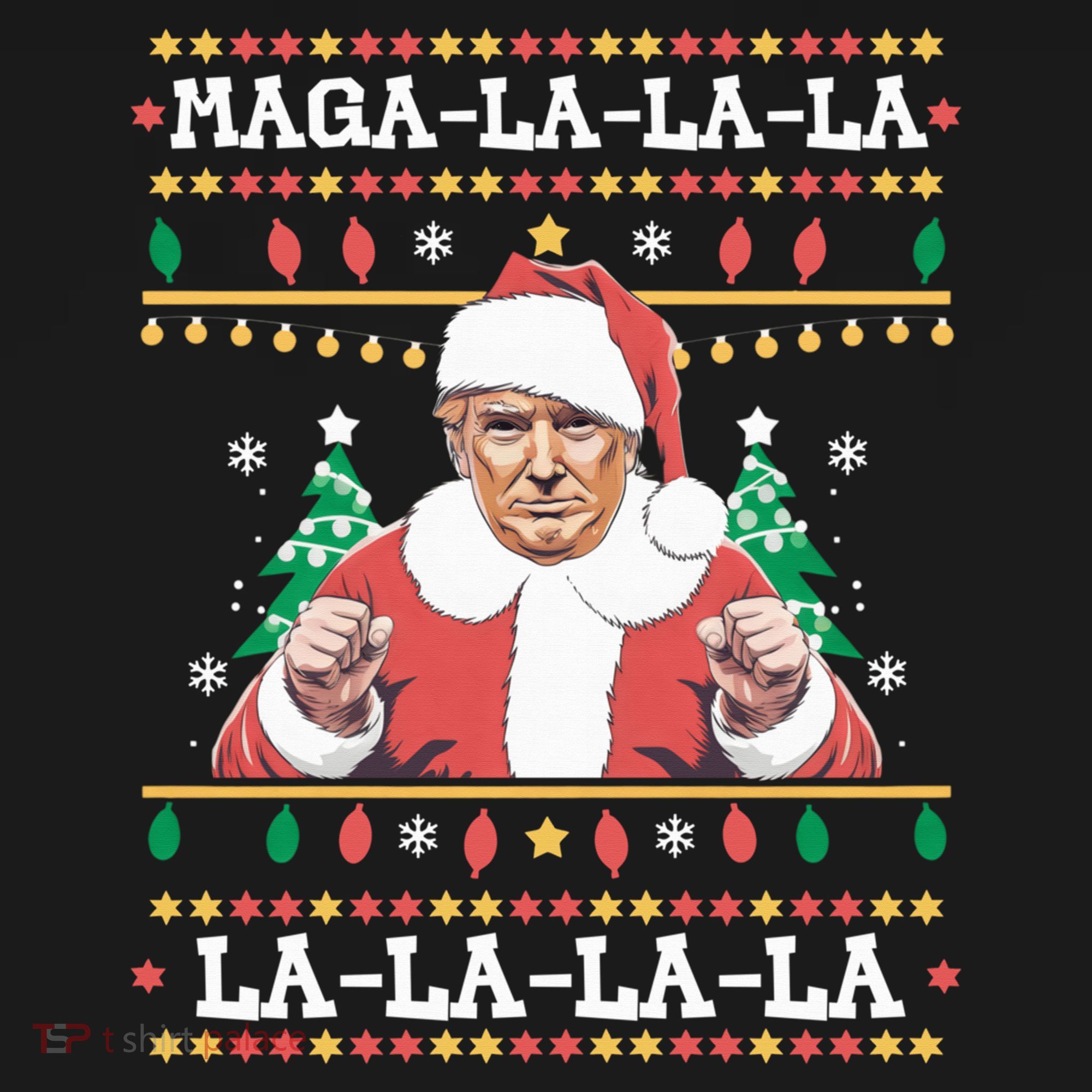 Maga La La La La La La La Funny Trump Ugly Christmas Mousepad