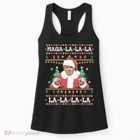 Maga La La La La La La La Funny Trump Ugly Christmas Women's Tank Top thumb 0