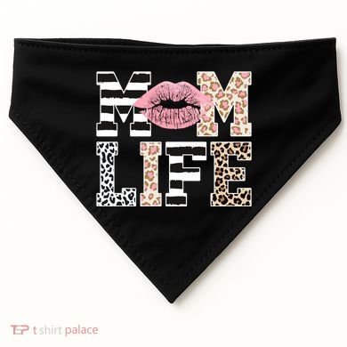 Mom Life Leopard Lips USA-Made Doggie Bandana