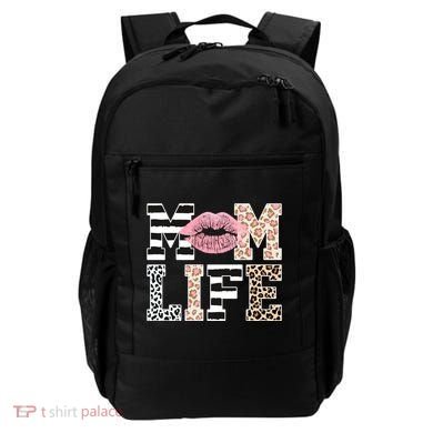 Mom Life Leopard Lips Backpack
