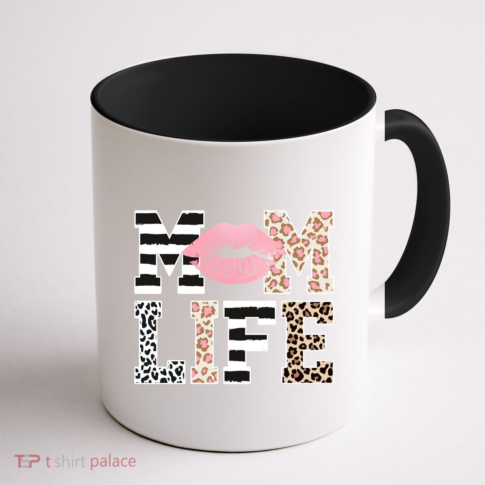 Mom Life Leopard Lips Coffee Mug