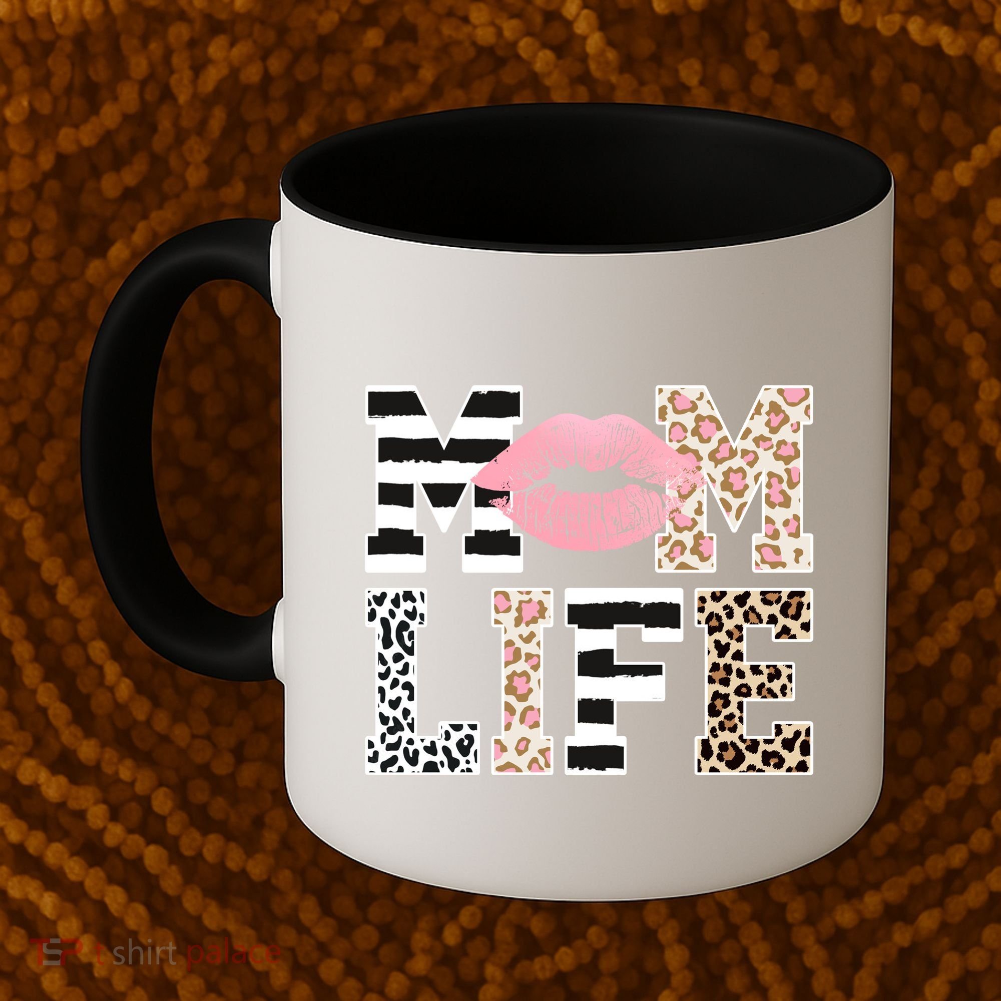 Mom Life Leopard Lips Coffee Mug