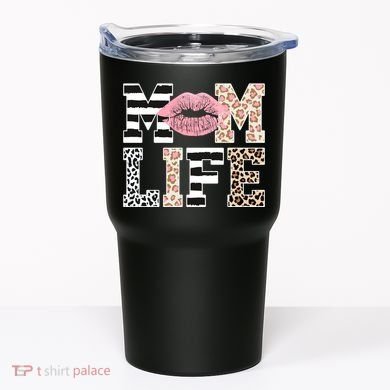 Mom Life Leopard Lips Tumbler