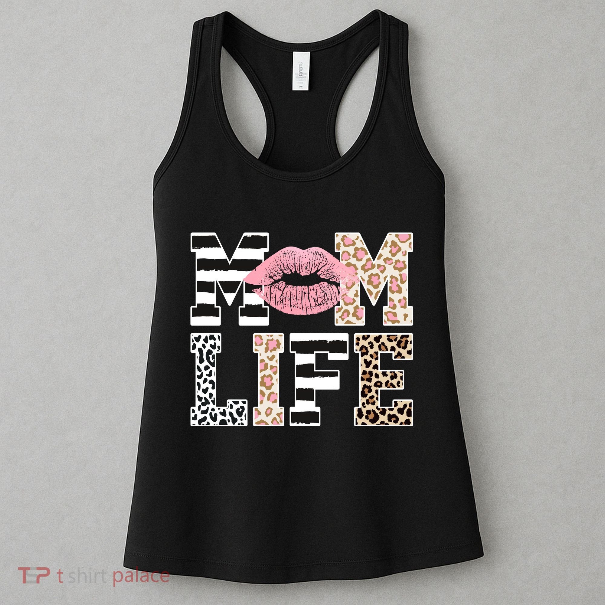 Mom Life Leopard Lips Women's Tank Top