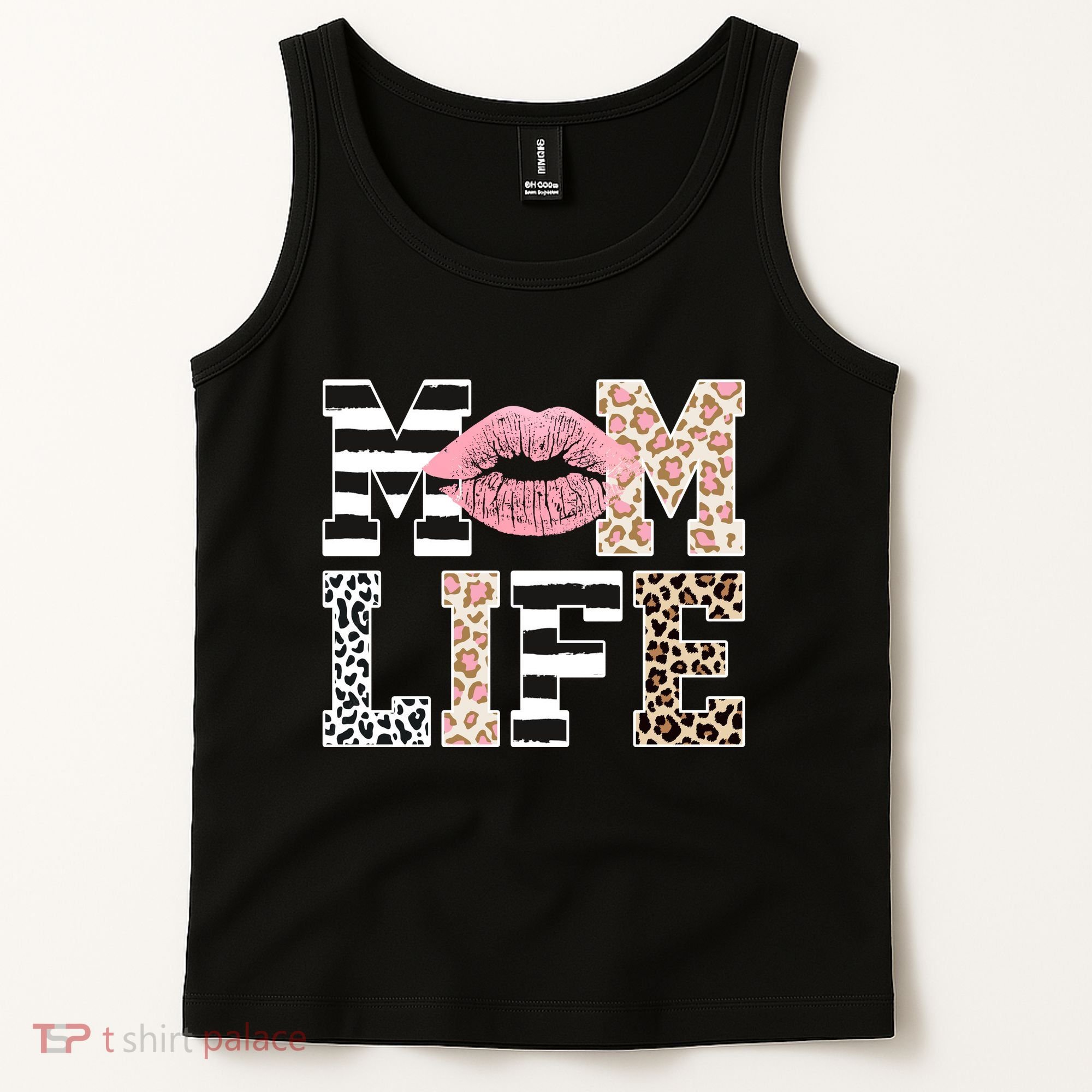 Mom Life Leopard Lips Tank Top
