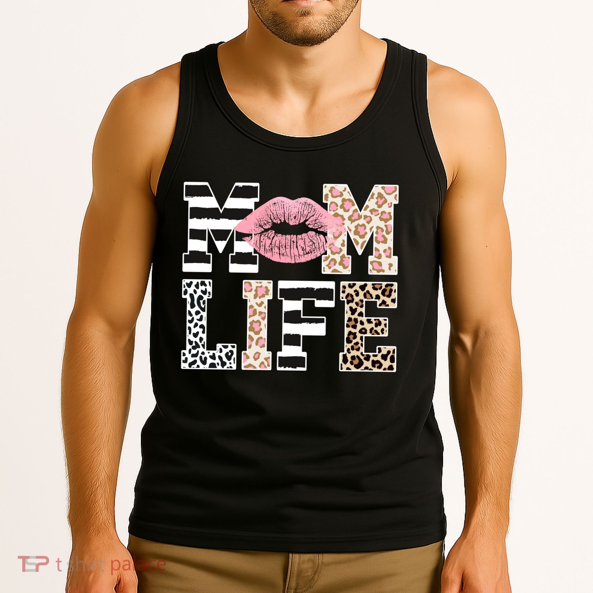 Mom Life Leopard Lips Tank Top