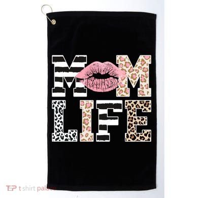 Mom Life Leopard Lips Golf Towel