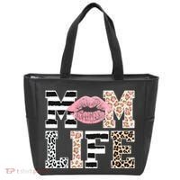 Mom Life Leopard Lips Tote Bag thumb 0