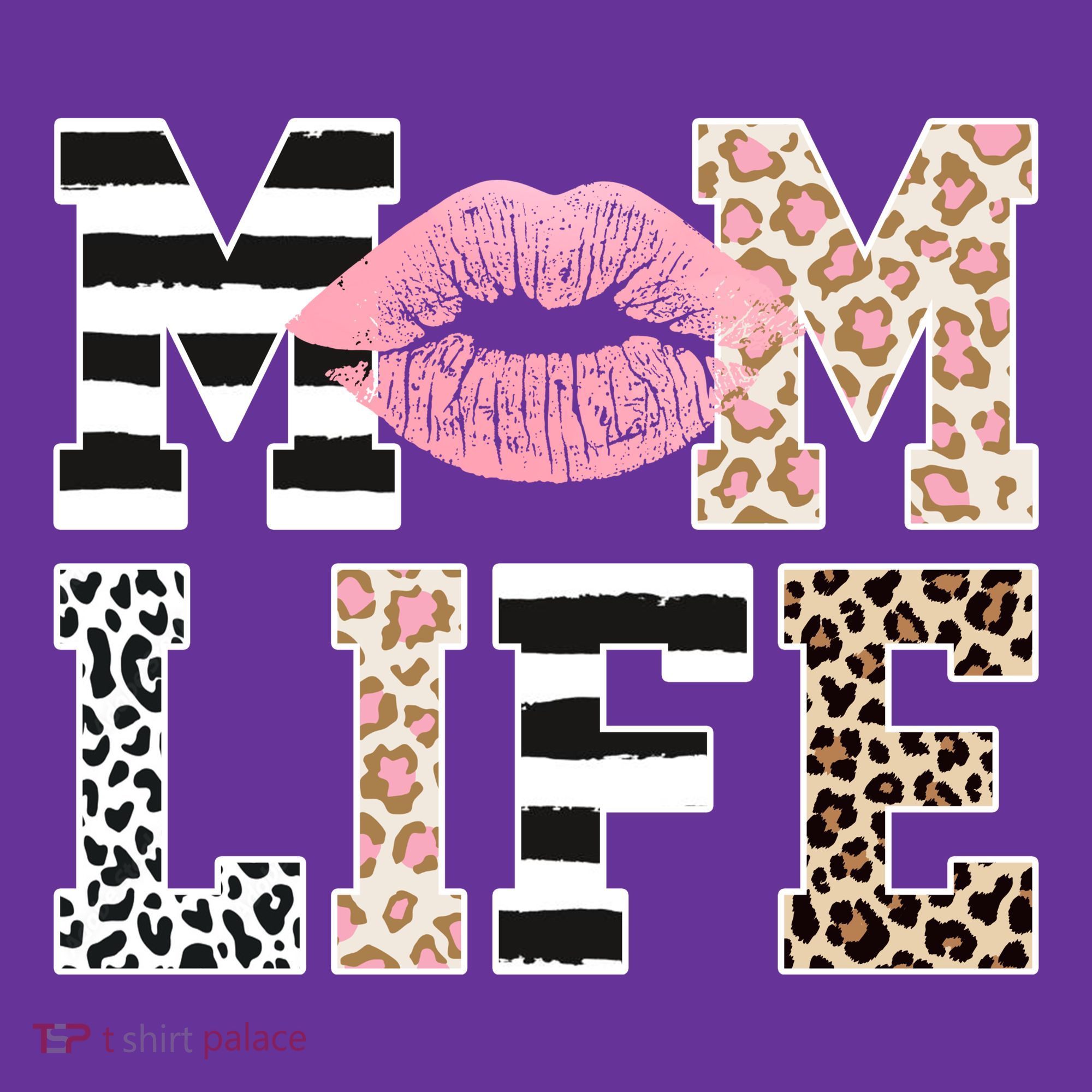 Mom Life Leopard Lips Long Sleeve Shirt