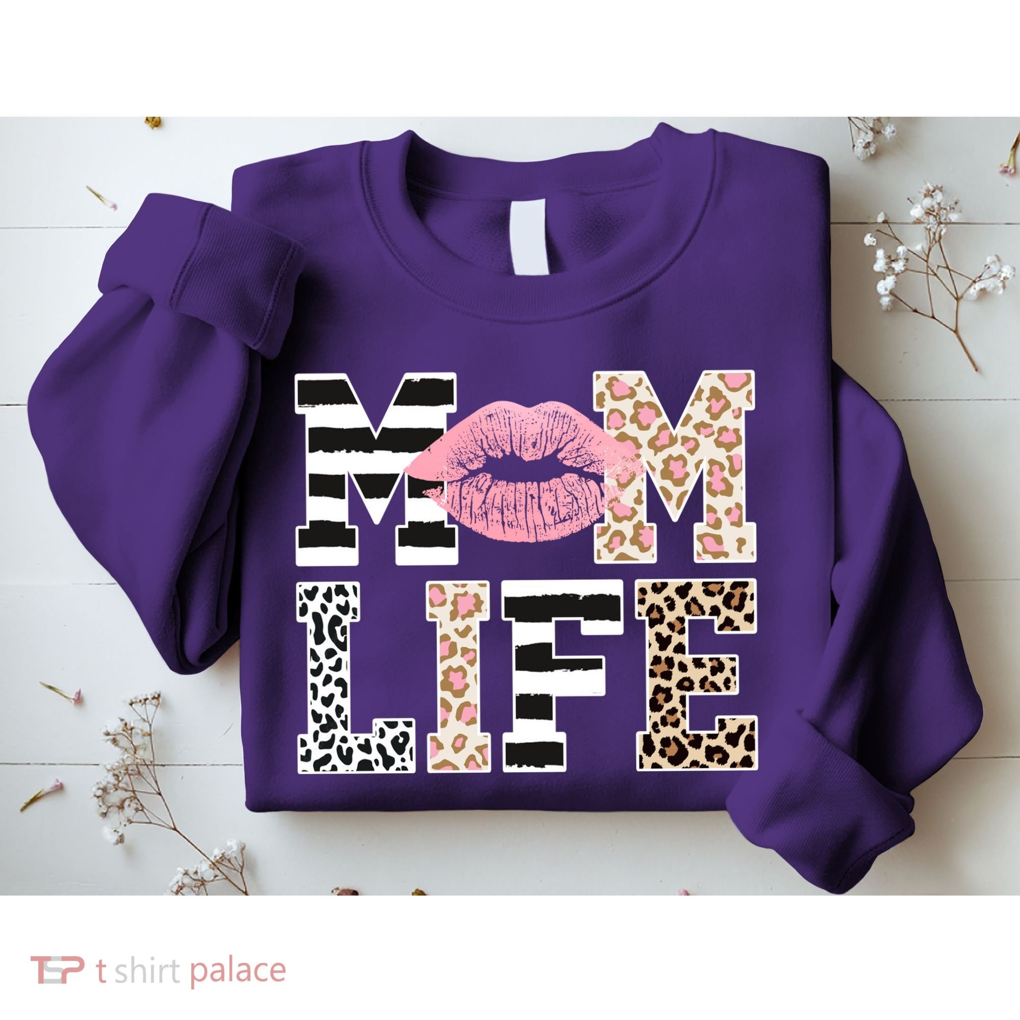 Mom Life Leopard Lips Sweatshirt