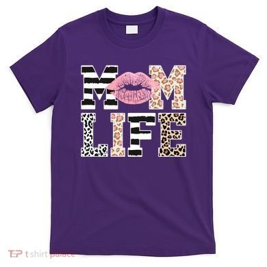 Mom Life Leopard Lips T-Shirt