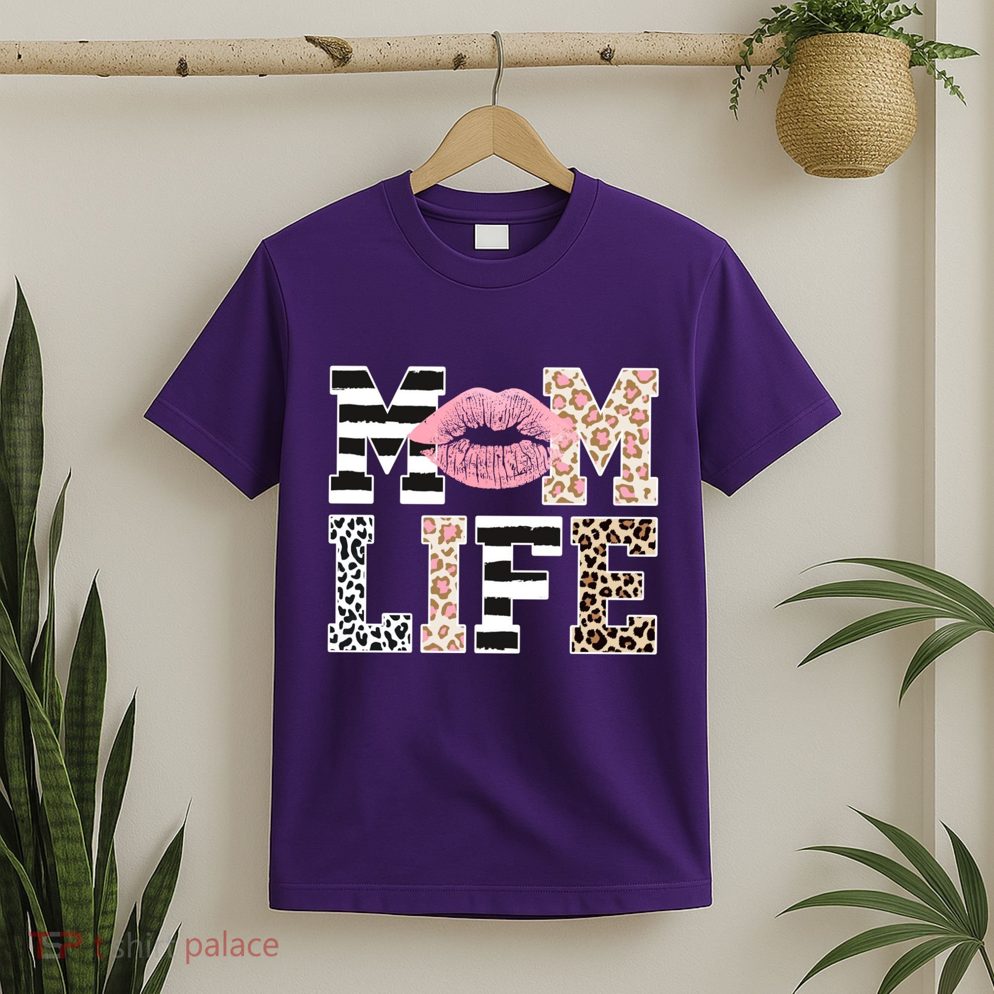Mom Life Leopard Lips T-Shirt