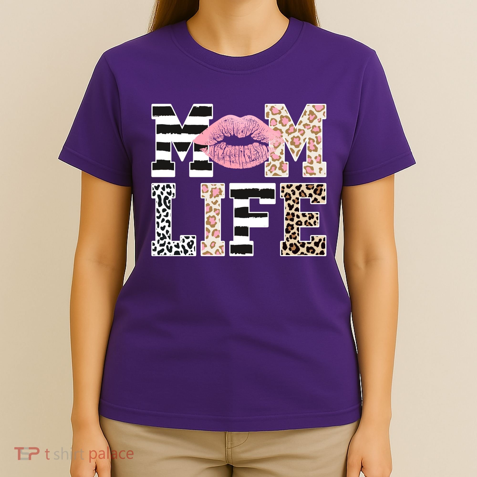 Mom Life Leopard Lips T-Shirt