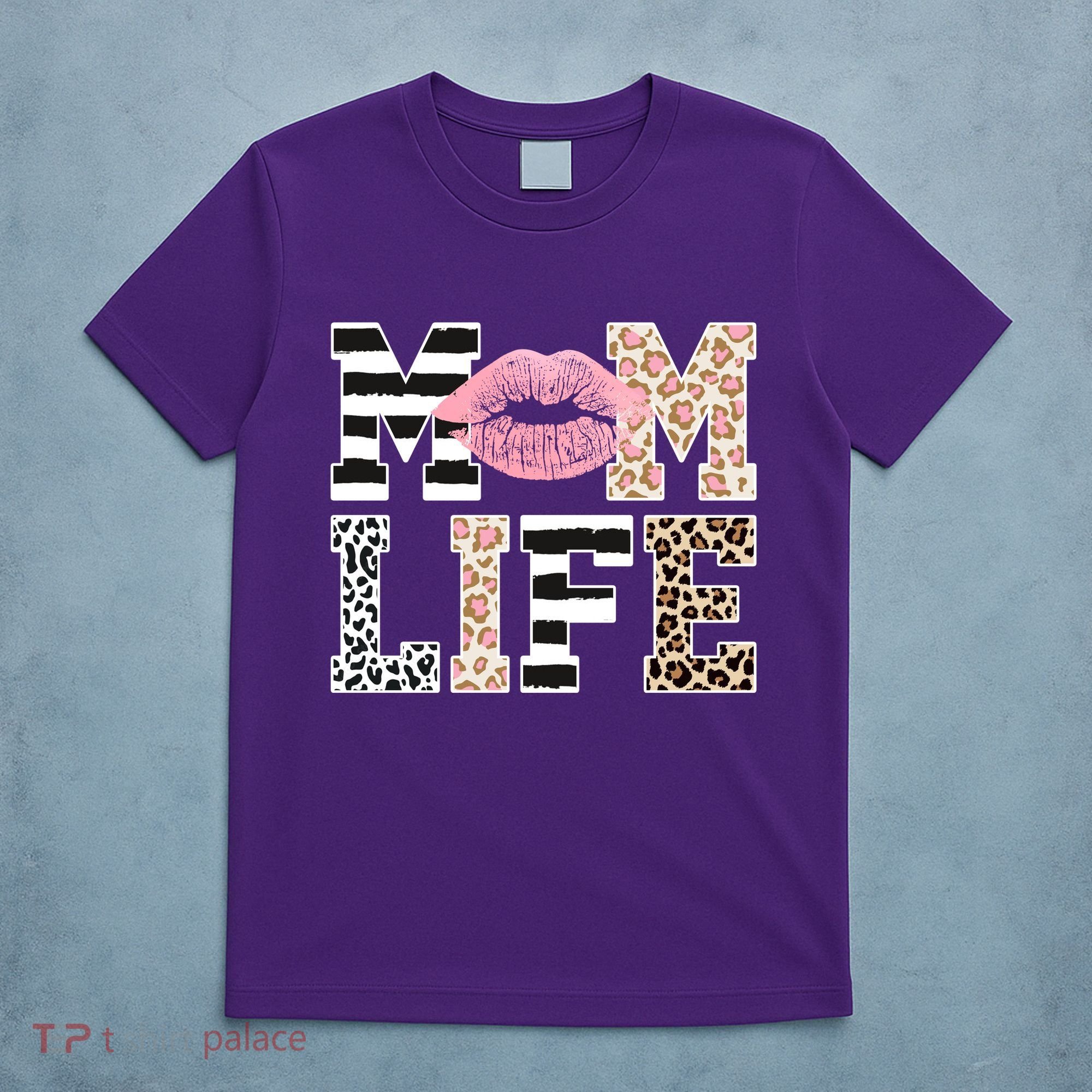Mom Life Leopard Lips T-Shirt