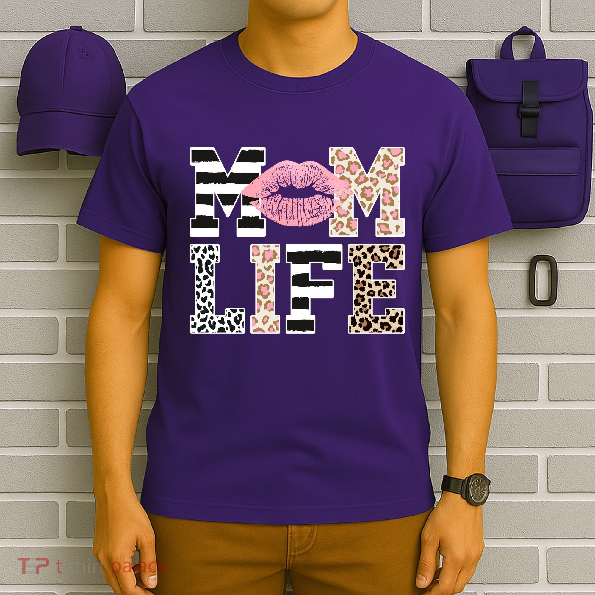 Mom Life Leopard Lips T-Shirt