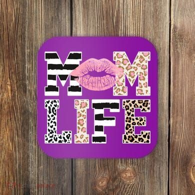 Mom Life Leopard Lips Coaster