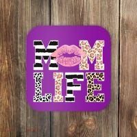 Mom Life Leopard Lips Coaster thumb 0