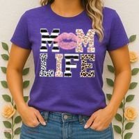 Mom Life Leopard Lips Women's T-Shirt thumb 2