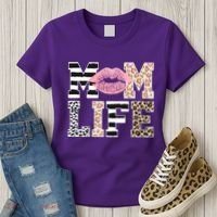 Mom Life Leopard Lips Women's T-Shirt thumb 3