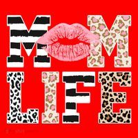 Mom Life Leopard Lips Santa Hat thumb 1