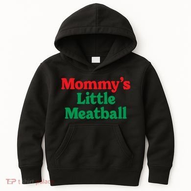 Mommy's Little Meatball Italian Ironic Funny Meme Trendy Unisex Kids Hoodie