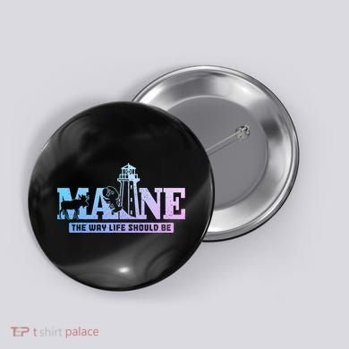 Maine Lighthouse Moose Lobster Pride Vintage Souvenir Button