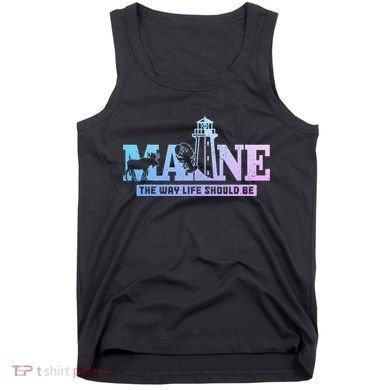 Maine Lighthouse Moose Lobster Pride Vintage Souvenir Tank Top