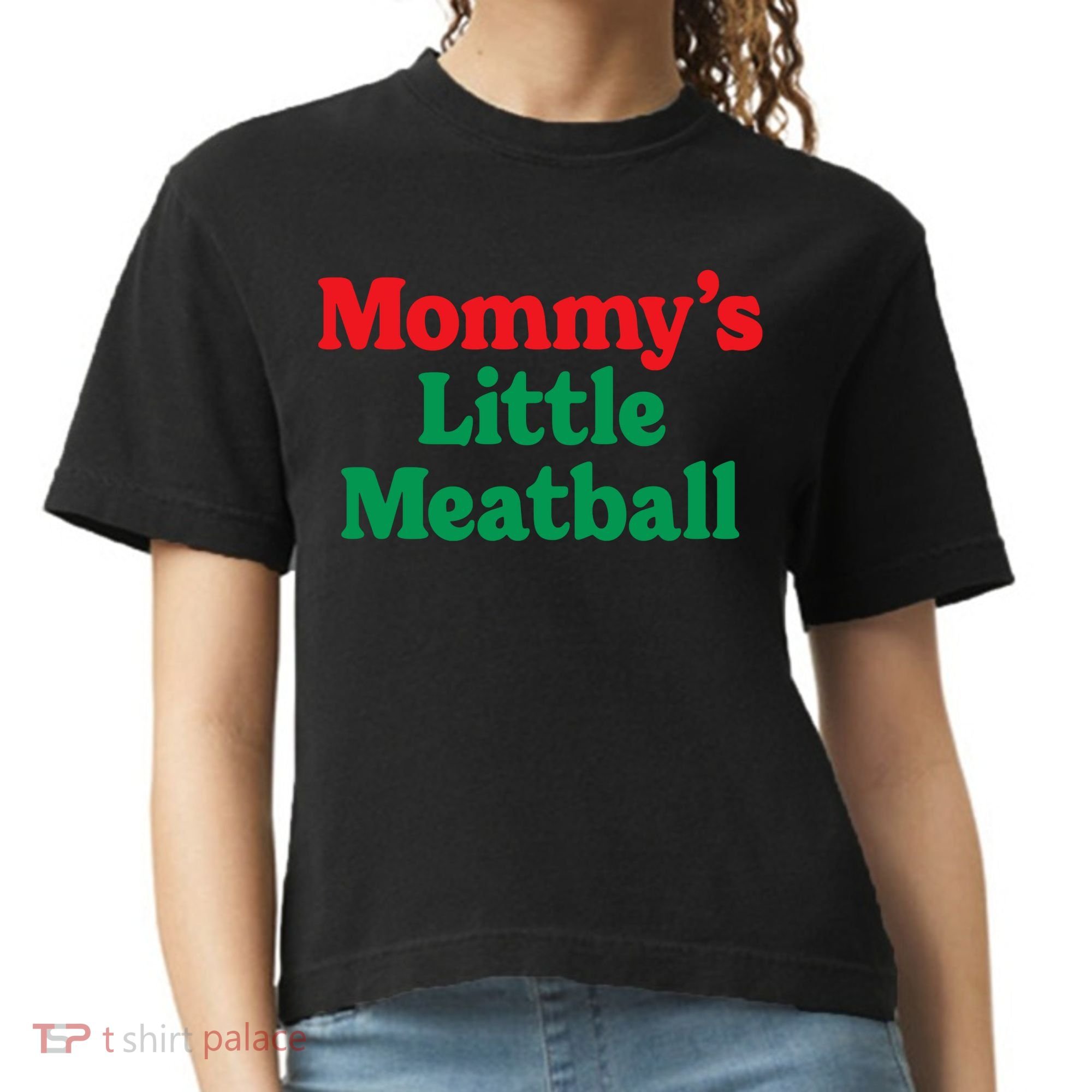 Mommys Little Meatball Italian Meme Comfort Colors Boxy T-Shirt