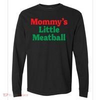 Mommys Little Meatball Italian Meme Comfort Colors Heavyweight Long Sleeve T-Shirt thumb 0